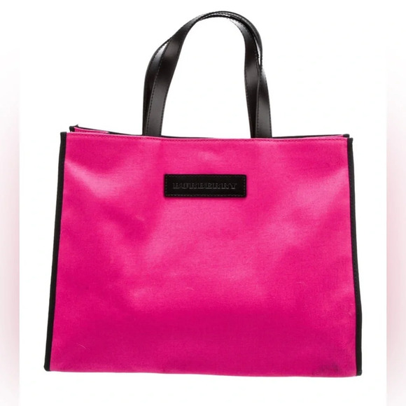 Burberry Pink Canvas Tote Bag - Picture 1 of 17